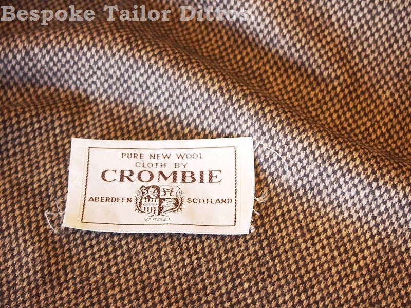 ビンテージカシミアウールのツイード生地 （CROMBIE） 紳士服仕立て生地-